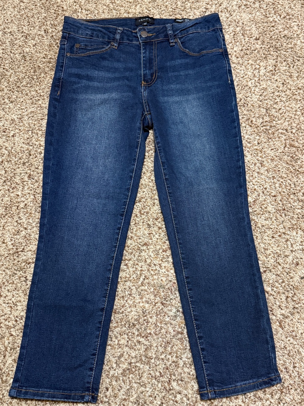 Tahari Hannah Dark Mid-Rise Capris Jeans Womens 4 / 27